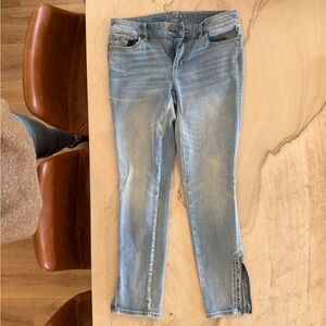 White House Black Market Women's Light Blue Skinny Jeans Ankle Zip